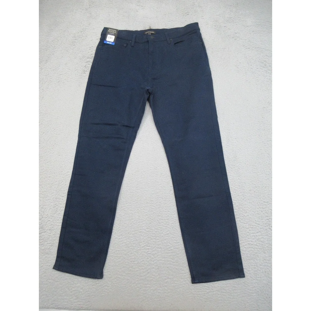 Banana Republic 5 Pocket Pant Jeans Mens 36x32 Blue Dark Wash Denim Slim Stretch